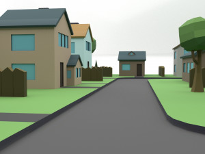small town Modello 3D
