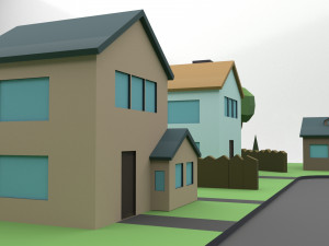 small town Modello 3D