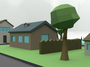 small town Modello 3D