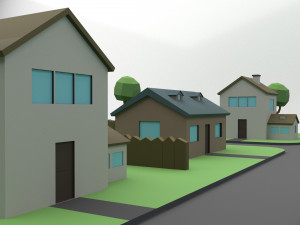 small town Modello 3D