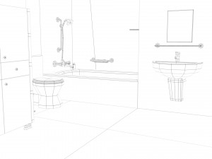 cartoon bathroom 3D 모델