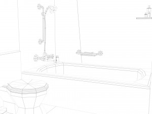 cartoon bathroom 3D 모델