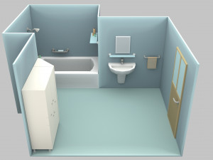 cartoon bathroom 3D 모델