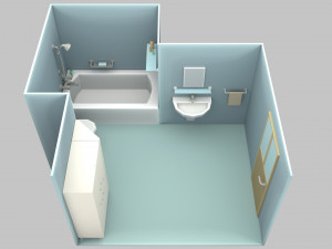 cartoon bathroom 3D 모델