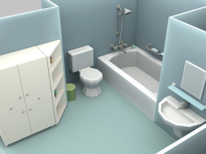 cartoon bathroom 3D 모델