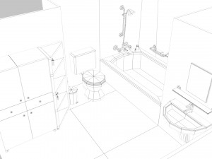 cartoon bathroom 3D 모델