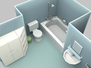 cartoon bathroom 3D 모델