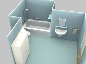 cartoon bathroom 3D 모델