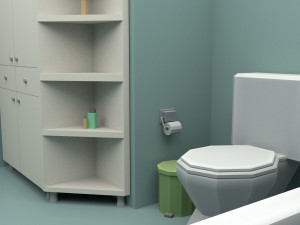 cartoon bathroom 3D 모델