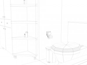 cartoon bathroom 3D 모델
