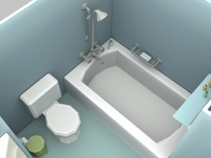 cartoon bathroom 3D 모델