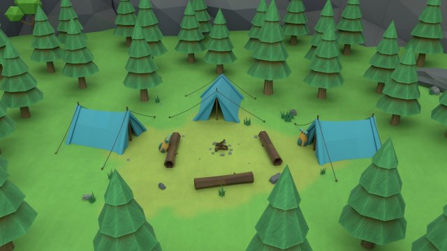 cartoon camp 3Dモデル .c4d .max .obj .3ds .fbx .stl .blend 