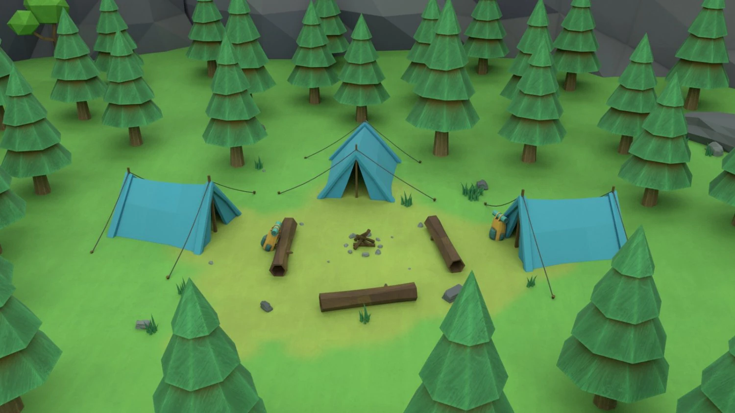 cartoon camp 3D Model .c4d .max .obj .3ds .fbx .stl .blend 