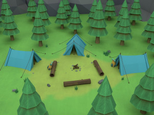 cartoon camp 3D Model