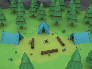 cartoon camp 3Dモデル