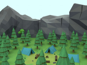 cartoon camp 3Dモデル