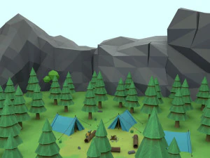 cartoon camp 3D Model
