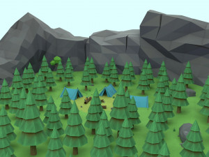 cartoon camp 3Dモデル