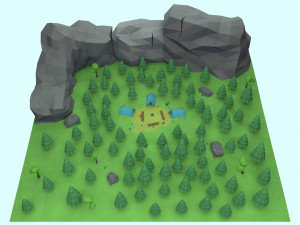 cartoon camp 3Dモデル