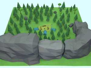 cartoon camp 3Dモデル