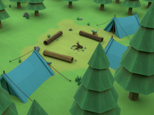 cartoon camp 3Dモデル