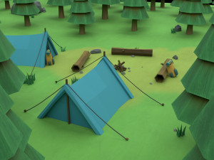 cartoon camp 3Dモデル