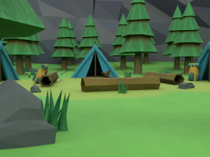 cartoon camp 3D Model