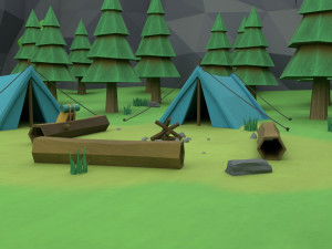 cartoon camp 3Dモデル