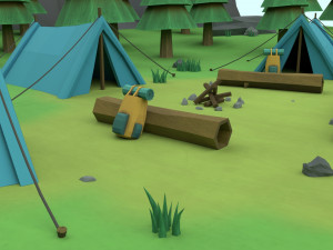 cartoon camp 3Dモデル