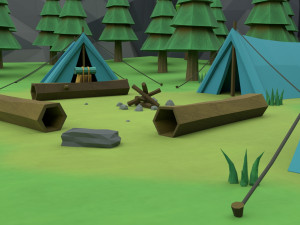 cartoon camp 3Dモデル