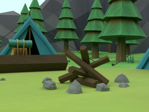 cartoon camp 3Dモデル