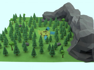 cartoon camp 3Dモデル