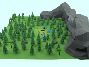 cartoon camp 3D Model