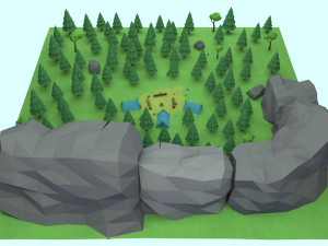cartoon camp 3Dモデル