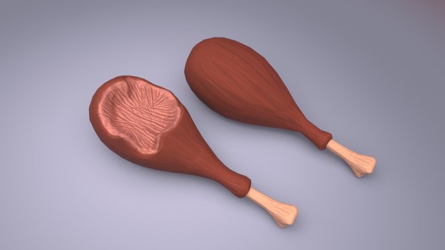 cartoon chicken leg Modelo 3D .c4d .max .obj .3ds .fbx .stl .blend 