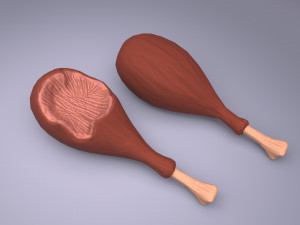 cartoon chicken leg 3D Model