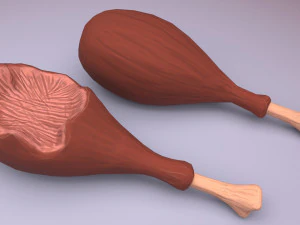 cartoon chicken leg 3D Model