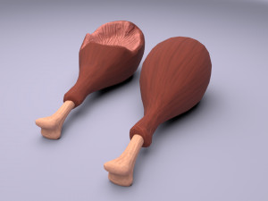 cartoon chicken leg Modelo 3D