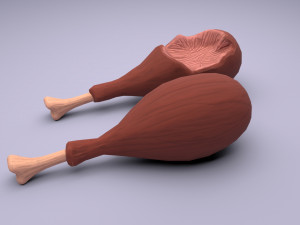 cartoon chicken leg Modelo 3D