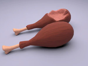 cartoon chicken leg 3D Model