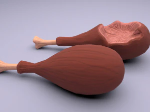 cartoon chicken leg 3D Model