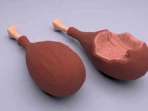 cartoon chicken leg 3D Model
