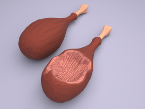 cartoon chicken leg Modelo 3D