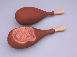 cartoon chicken leg 3D Model