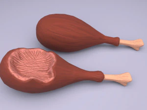 cartoon chicken leg 3D Model