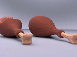 cartoon chicken leg 3D Model