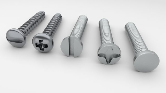 screws bolts 3D Модель .c4d .max .obj .3ds .fbx .stl .blend