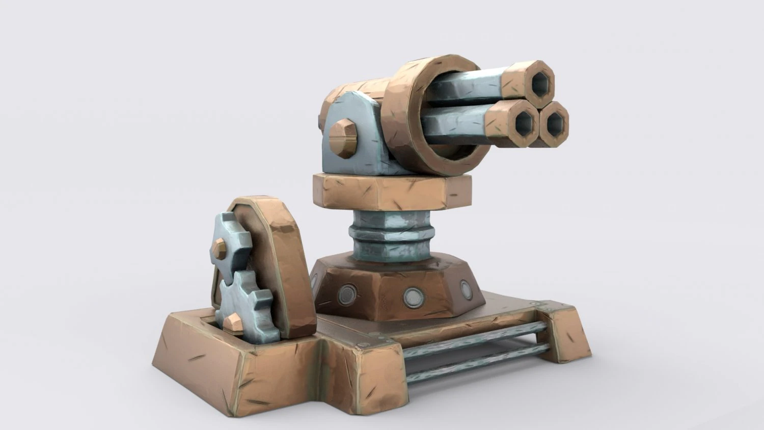 cartoon turret 3D Model .c4d .max .obj .3ds .fbx .stl .blend 