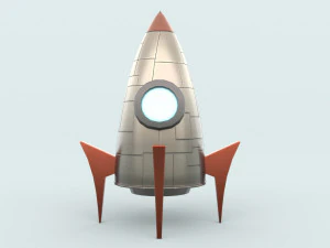 foguete de desenho animado Modelo 3D