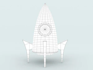 foguete de desenho animado Modelo 3D